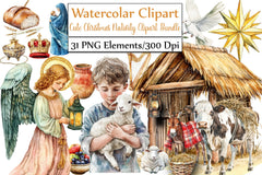 Cute Christmas Nativity Clipart Bundle 2 - CraftNest - Digital Crafting and Art