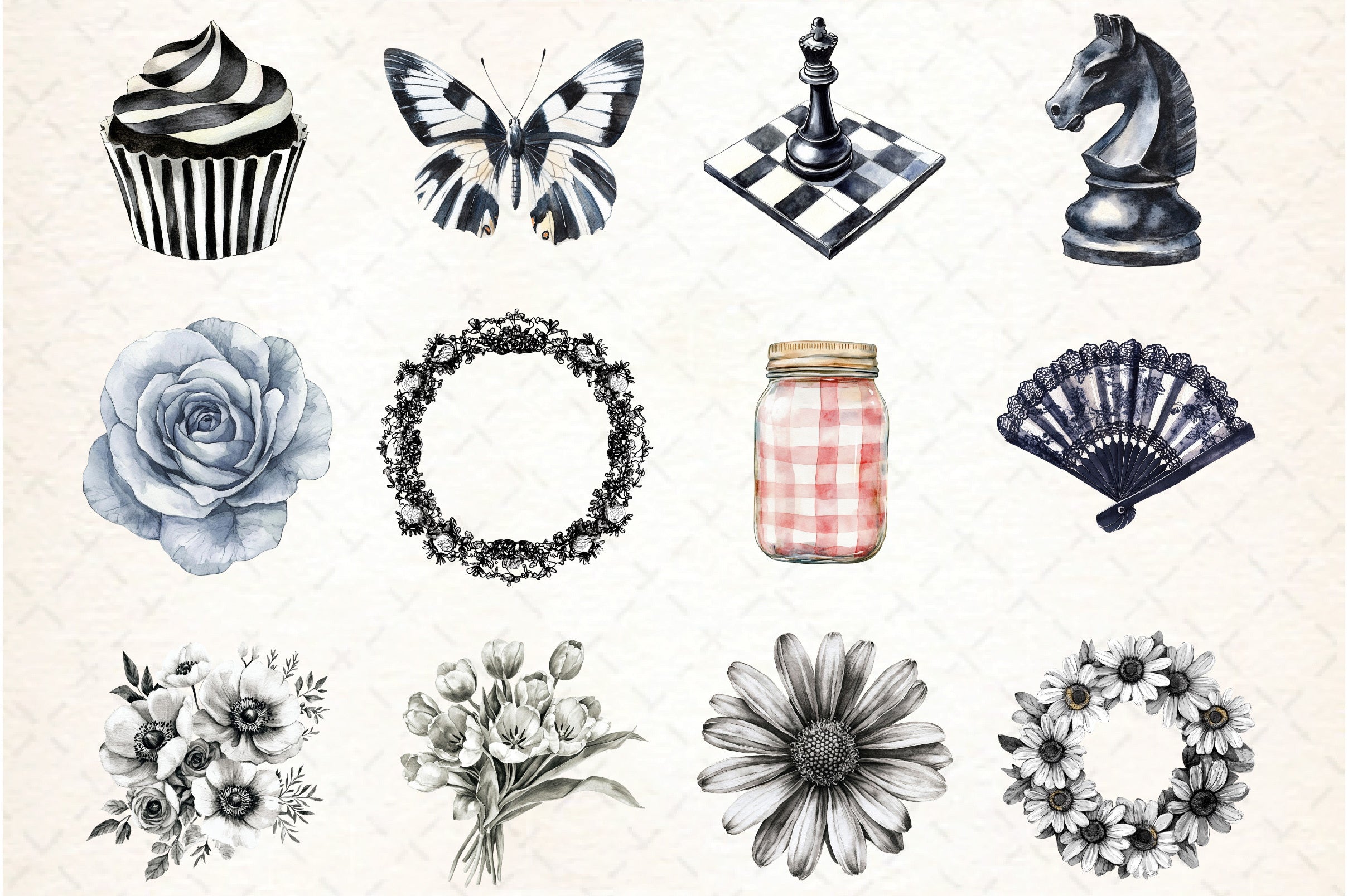 Black and White Clipart Bundle