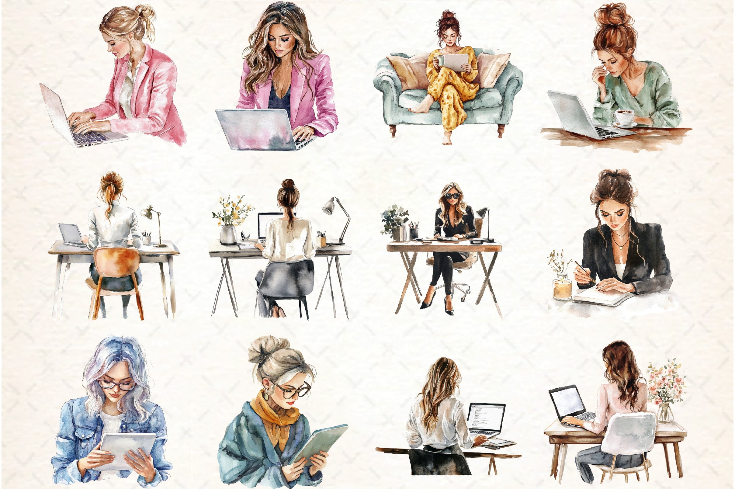 Modern Workplace Clipart Bundle