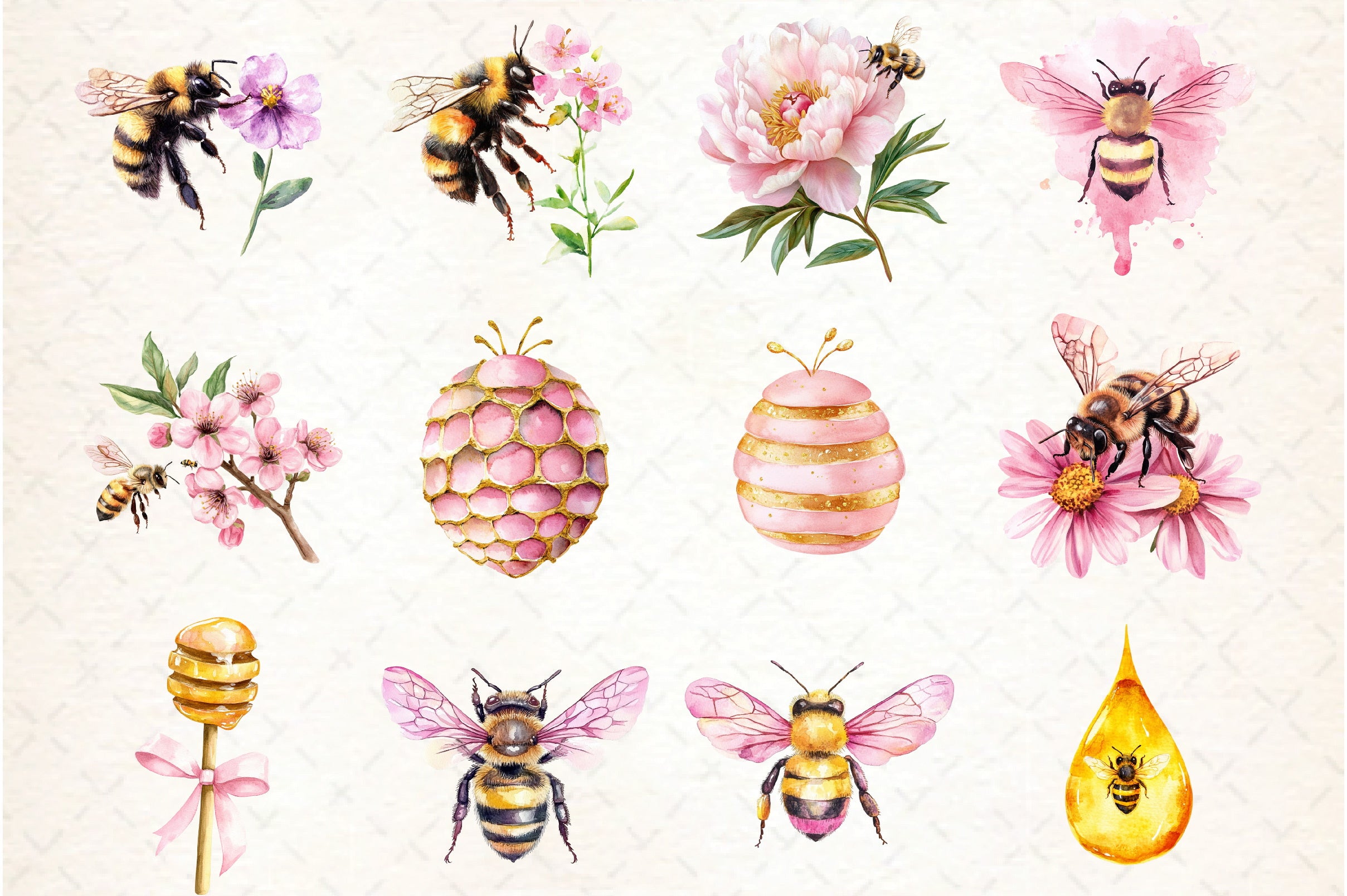 Honey Bee Clipart Bundle