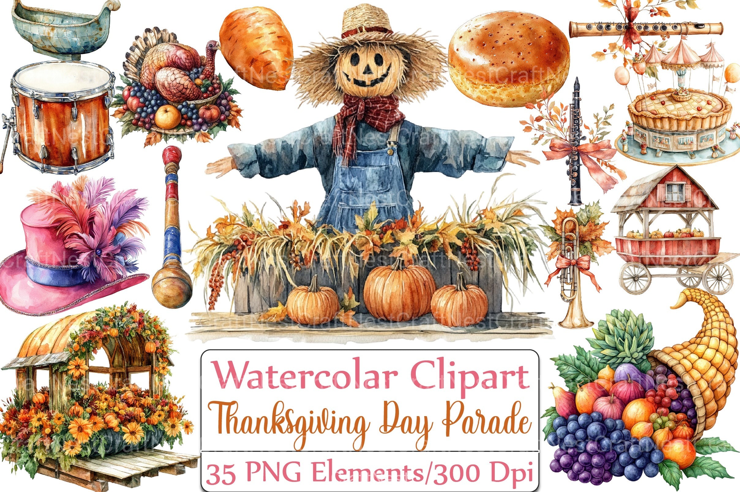 Thanksgiving Parade Clipart Bundle - CraftNest - Digital Crafting and Art