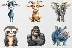 Grumpy Animals Clipart Bundle - Funny Collection - CraftNest - Digital Crafting and Art