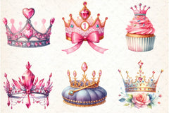 Pink Princess Tiara Clipart Bundle 1 - CraftNest - Digital Crafting and Art