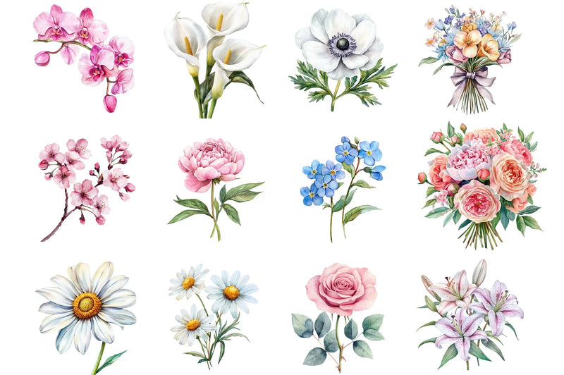 Romance Flower Clipart Bundle - CraftNest - Digital Crafting and Art