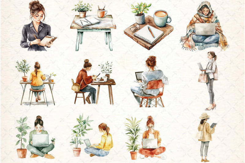 Modern Workplace Clipart Bundle - CraftNest - Digital Crafting and Art