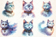Watercolor Ghostly Cat Clipart Bundle - CraftNest - Digital Crafting and Art