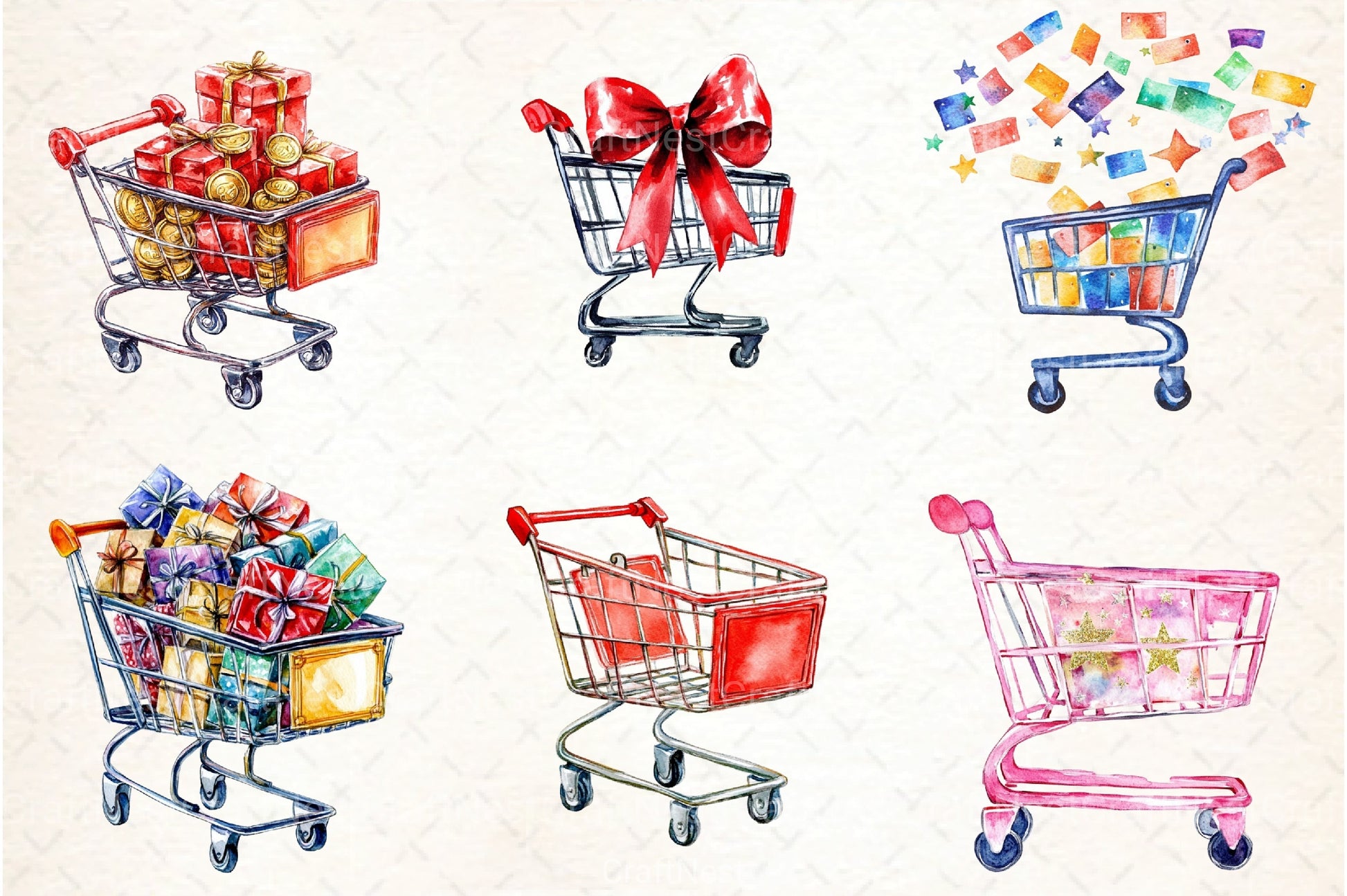 Black Friday Shopping Cart Icon Clipart Bundle - CraftNest - Digital Crafting and Art