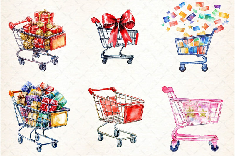 Black Friday Shopping Cart Icon Clipart Bundle - CraftNest - Digital Crafting and Art