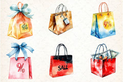Black Friday Shopping Bag Clipart Bundle - CraftNest - Digital Crafting and Art