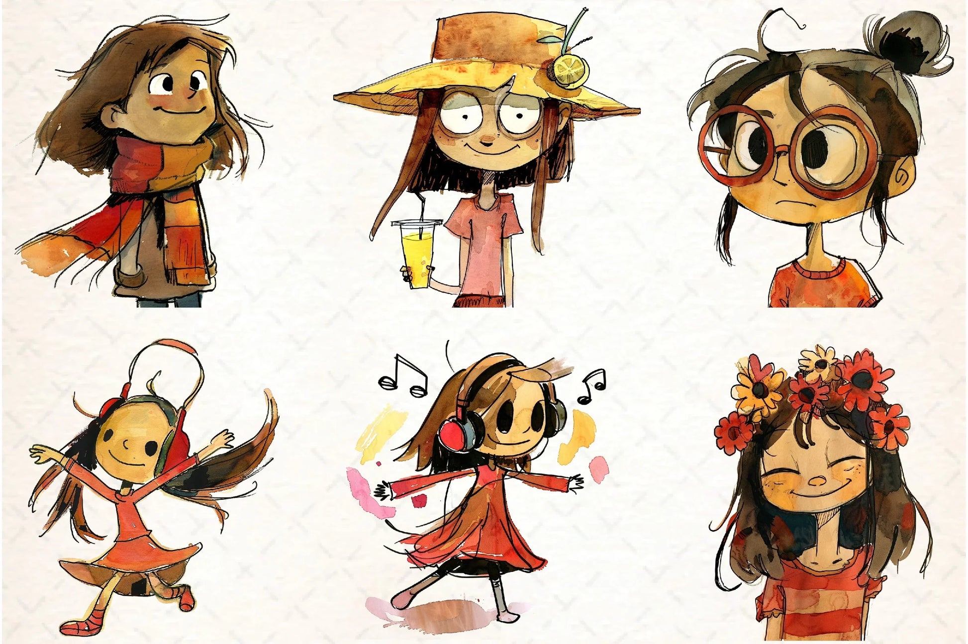 Quirky Girls Clipart Bundle - CraftNest - Digital Crafting and Art