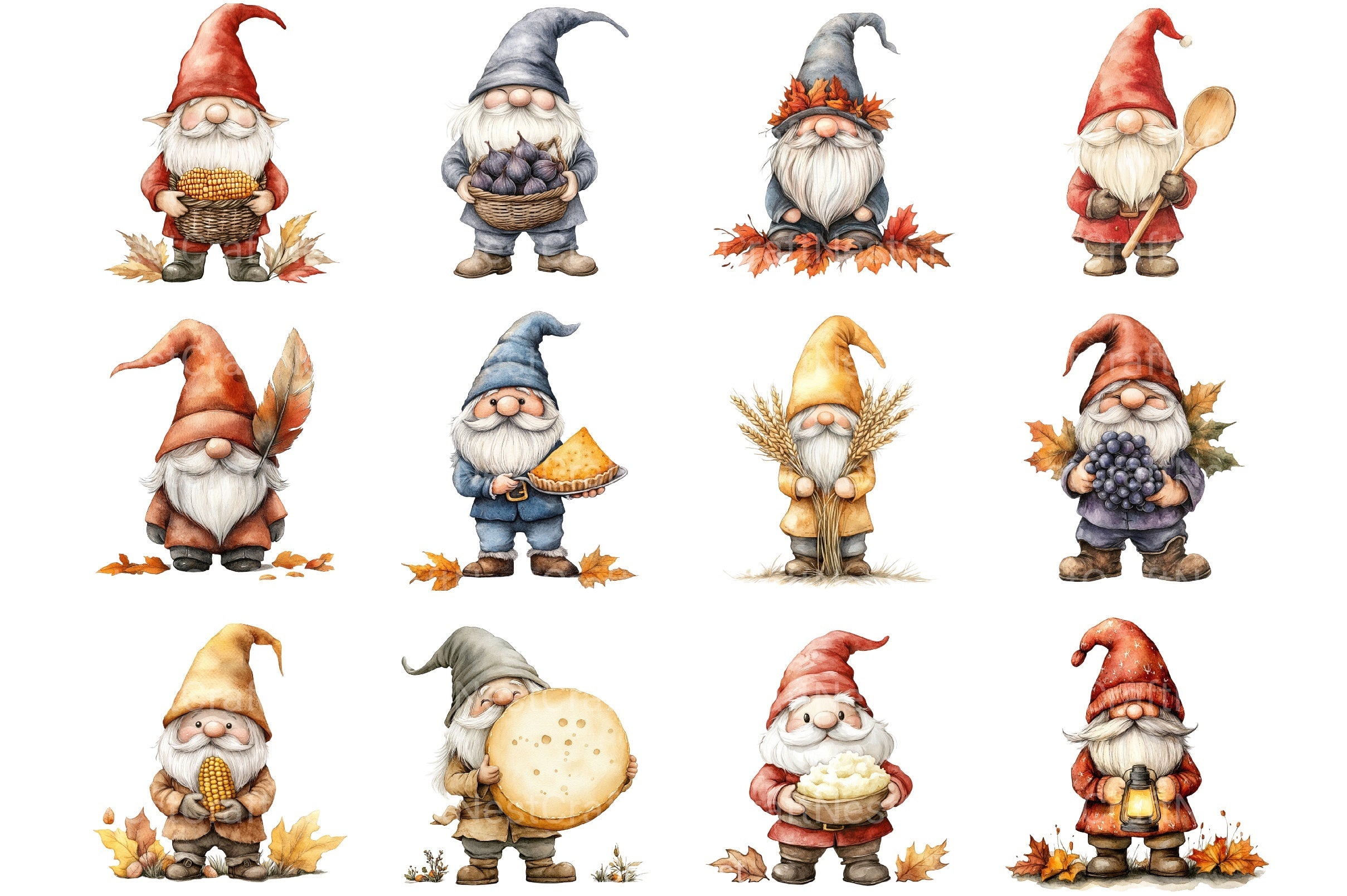 Thanksgiving Gnome Clipart Bundle - CraftNest - Digital Crafting and Art