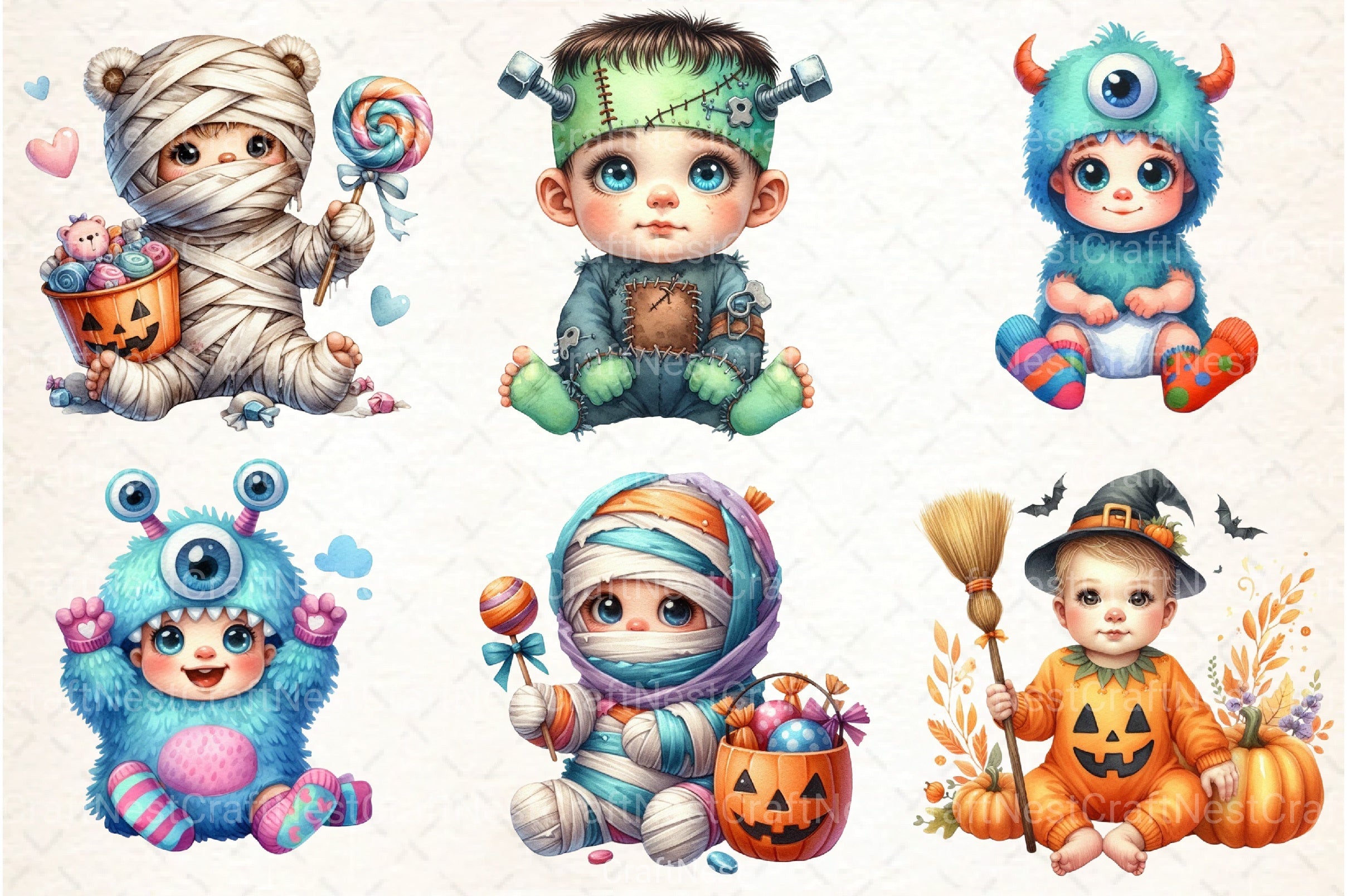 Halloween Baby Costume Clipart Bundle - CraftNest - Digital Crafting and Art