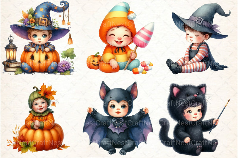 Halloween Baby Costume Clipart Bundle - CraftNest - Digital Crafting and Art
