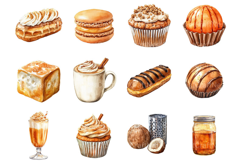 Pumpkin Spice Thanksgiving Clipart Bundle - CraftNest - Digital Crafting and Art