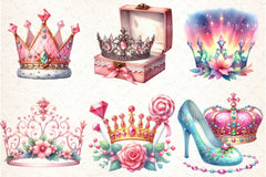 Pink Princess Tiara Clipart Bundle 1 - CraftNest - Digital Crafting and Art