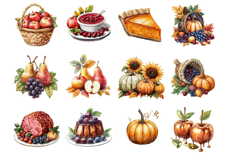 Vintage Thanksgiving Postcard Clipart Bundle - CraftNest - Digital Crafting and Art