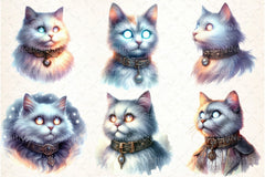 Watercolor Ghostly Cat Clipart Bundle - CraftNest - Digital Crafting and Art