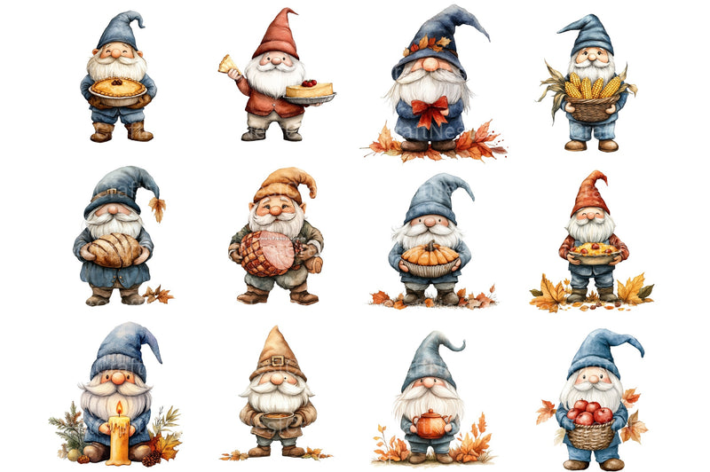 Thanksgiving Gnome Clipart Bundle - CraftNest - Digital Crafting and Art
