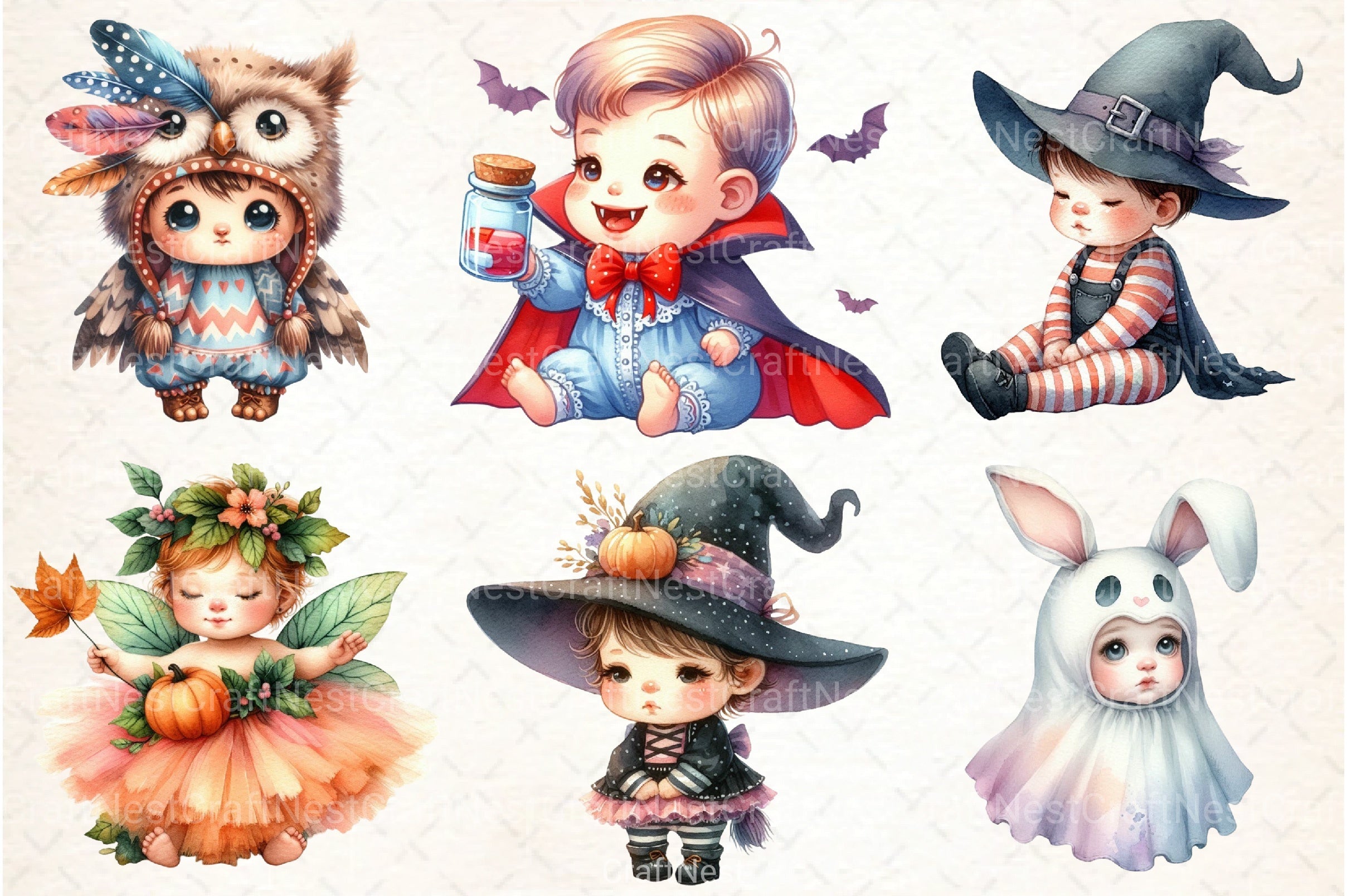 Halloween Baby Costume Clipart Bundle - CraftNest - Digital Crafting and Art