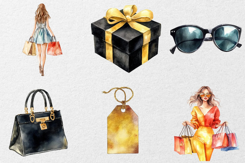Luxury Black Friday Shopping Clipart Bundle - CraftNest - Digital Crafting and Art