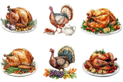 Turkey Dinner Table Scene Clipart Bundle - CraftNest - Digital Crafting and Art