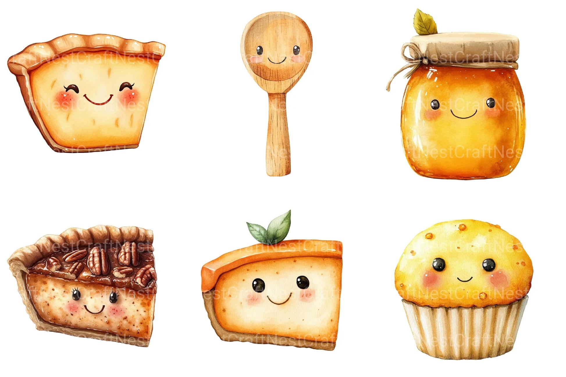 Kawaii Thanksgiving Clipart Bundle - CraftNest - Digital Crafting and Art