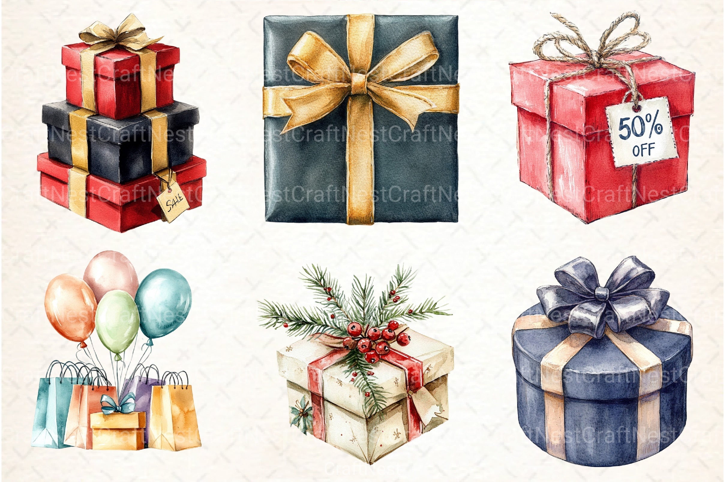 Gift Box Graphic Black Friday Clipart Bundle - CraftNest - Digital Crafting and Art