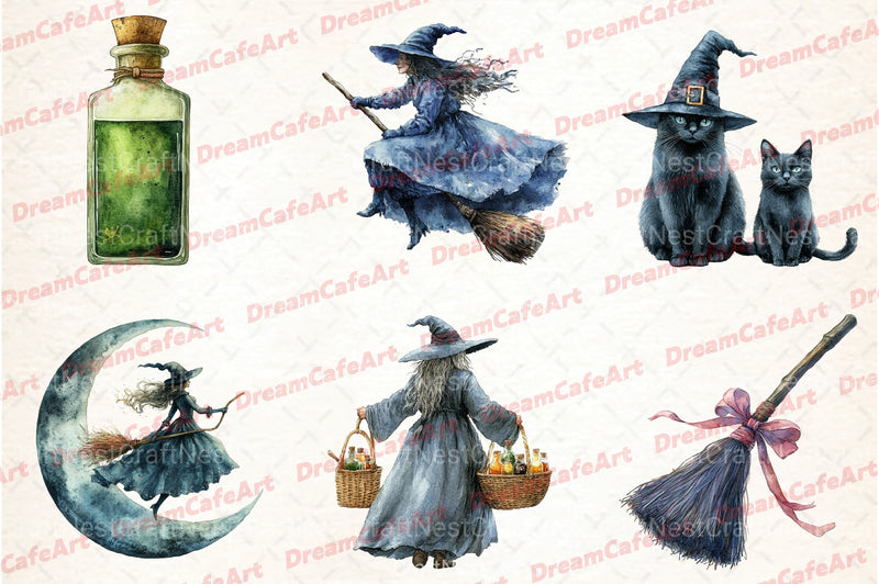 Halloween Witch Clipart Bundle 1 - CraftNest - Digital Crafting and Art