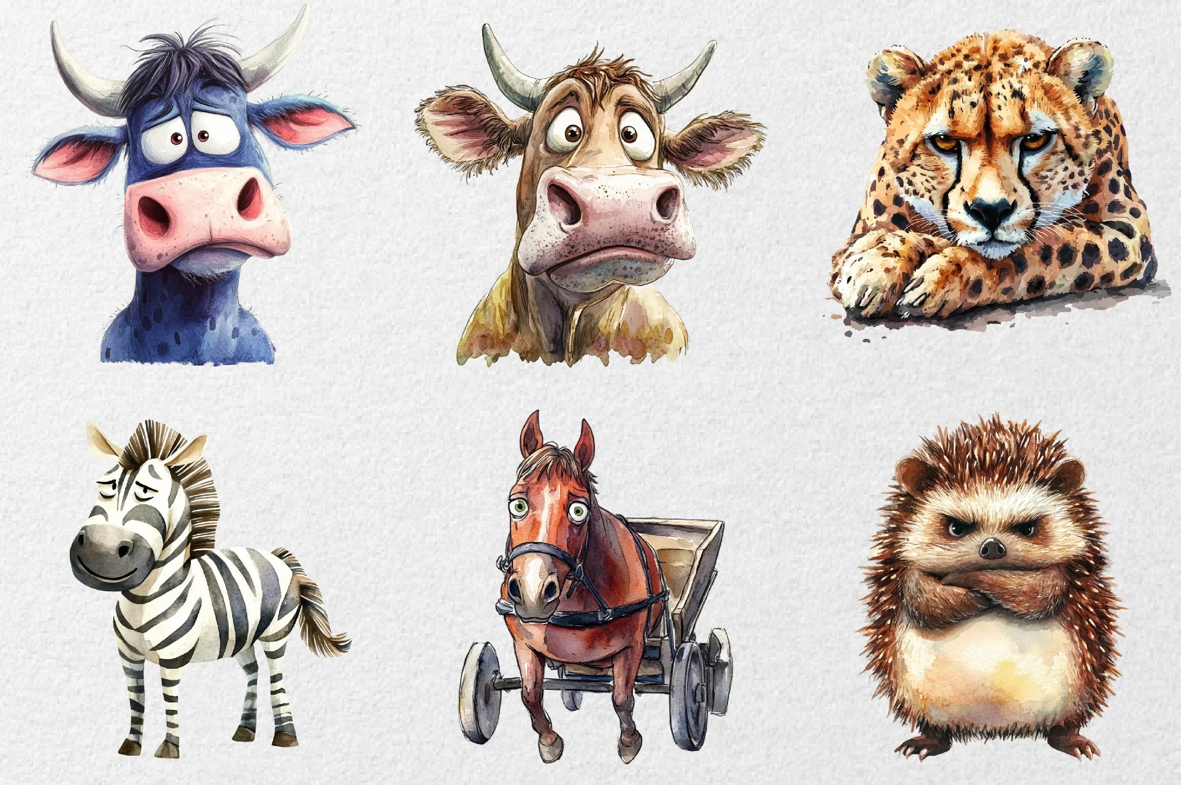 Grumpy Animals Clipart Bundle - Funny Collection - CraftNest - Digital Crafting and Art