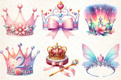 Pink Princess Tiara Clipart Bundle 1 - CraftNest - Digital Crafting and Art