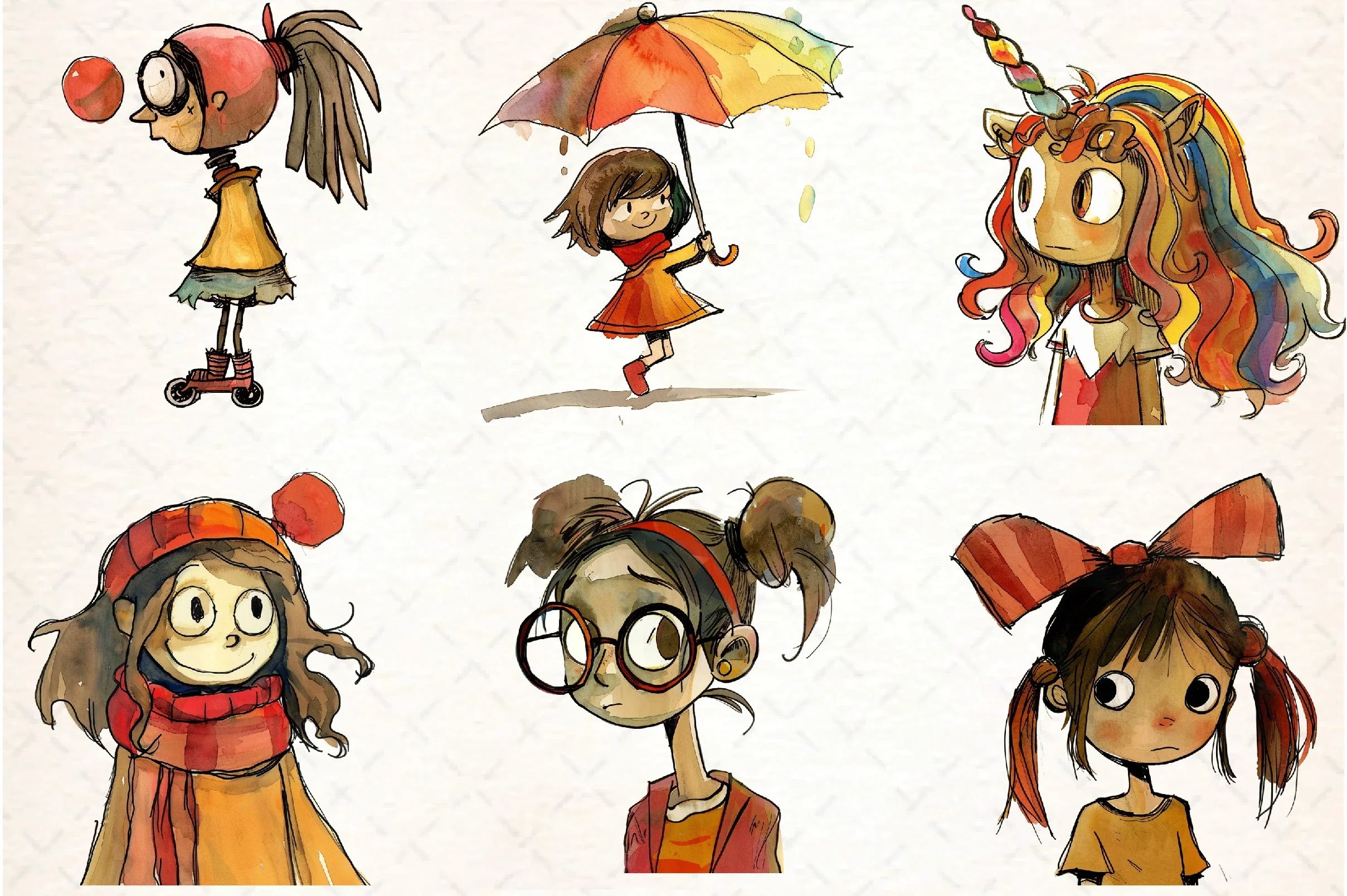 Quirky Girls Clipart Bundle - CraftNest - Digital Crafting and Art