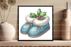 Cozy Christmas Blue Clipart Bundle 2 - CraftNest - Digital Crafting and Art