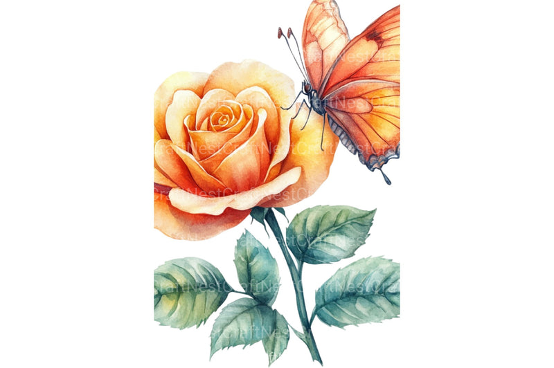 Butterfly and Roses Clipart Bundle - CraftNest - Digital Crafting and Art
