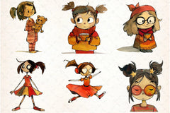 Quirky Girls Clipart Bundle - CraftNest - Digital Crafting and Art