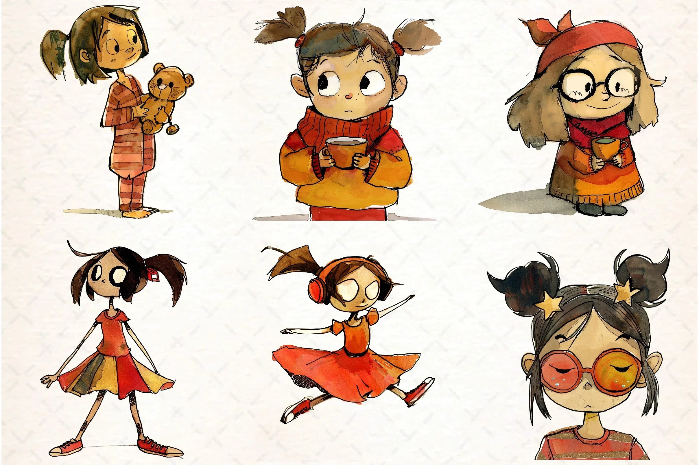 Quirky Girls Clipart Bundle - CraftNest - Digital Crafting and Art