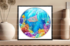 Round Stained Glass Summer Animals Clipart Bundle - CraftNest - Digital Crafting and Art