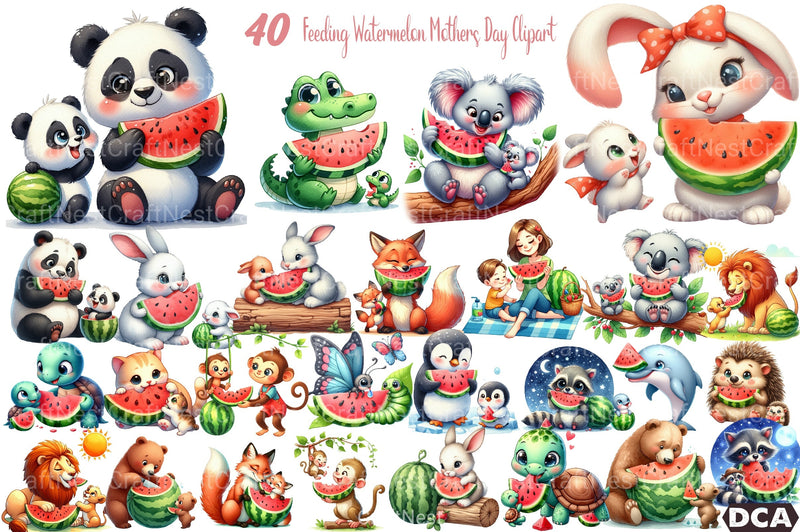 Watermelon Mother's Day Clipart Bundle - CraftNest - Digital Crafting and Art