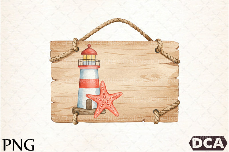 Wooden Sign & Lighthouse Starfish Clipart Bundle - CraftNest - Digital Crafting and Art