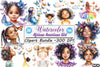African American Girl with Butterflies Clipart Bundle