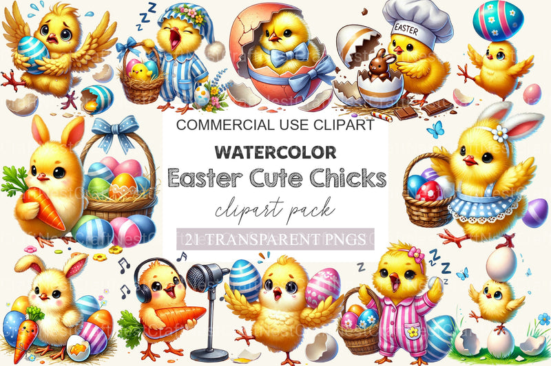 Easter Chicks Clipart Bundle - CraftNest - Digital Crafting and Art