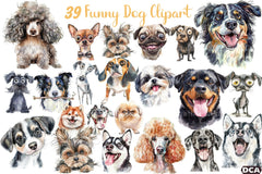 Funny Dog Clipart Bundle 99 - CraftNest - Digital Crafting and Art