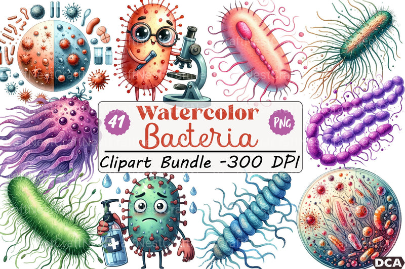 Bacteria Clipart Bundle - CraftNest - Digital Crafting and Art