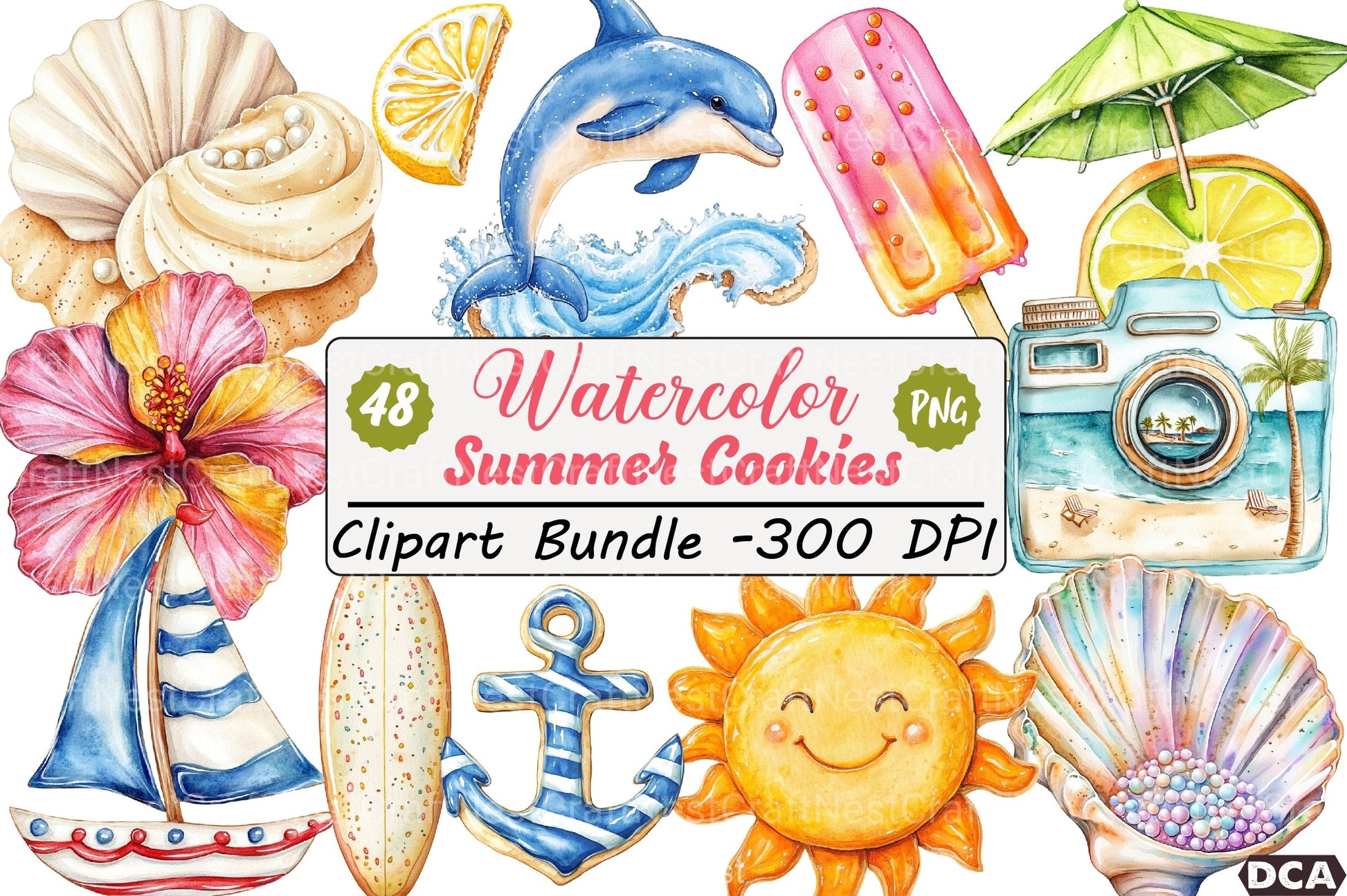 Summer Cookies Clipart Bundle 1 - CraftNest - Digital Crafting and Art