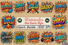 Dad Comic Style Clipart Bundle - CraftNest - Digital Crafting and Art