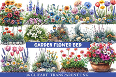 Garden Flower Bed Clipart Bundle - CraftNest - Digital Crafting and Art
