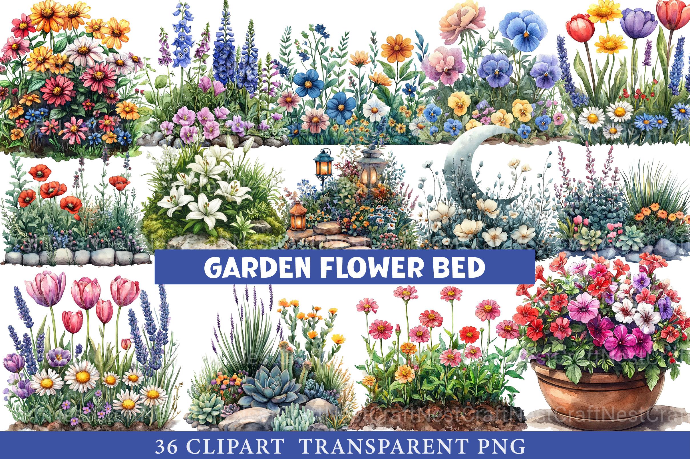 Garden Flower Bed Clipart Bundle - CraftNest - Digital Crafting and Art