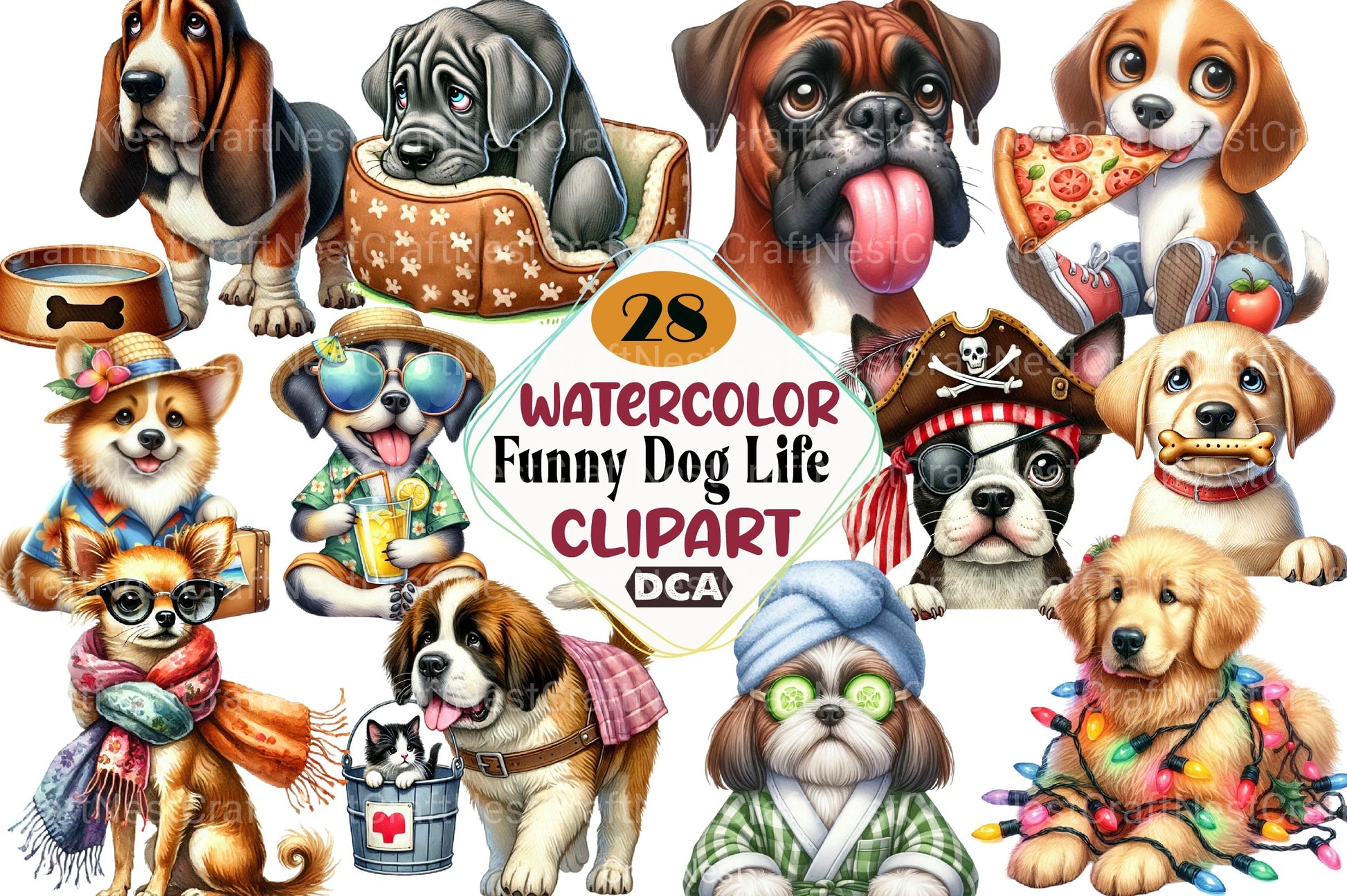 Funny Dog Life Clipart Bundle - CraftNest - Digital Crafting and Art