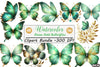 Green Gold Butterflies Clipart Bundle