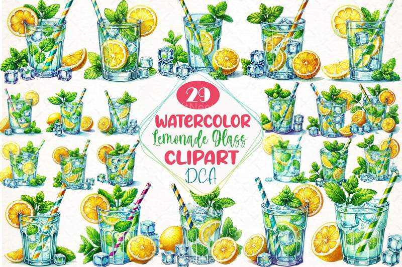 Lemonade Glass Clipart Bundle - CraftNest - Digital Crafting and Art