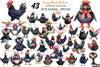 Quirky Funny Black Chicken Clipart Bundle